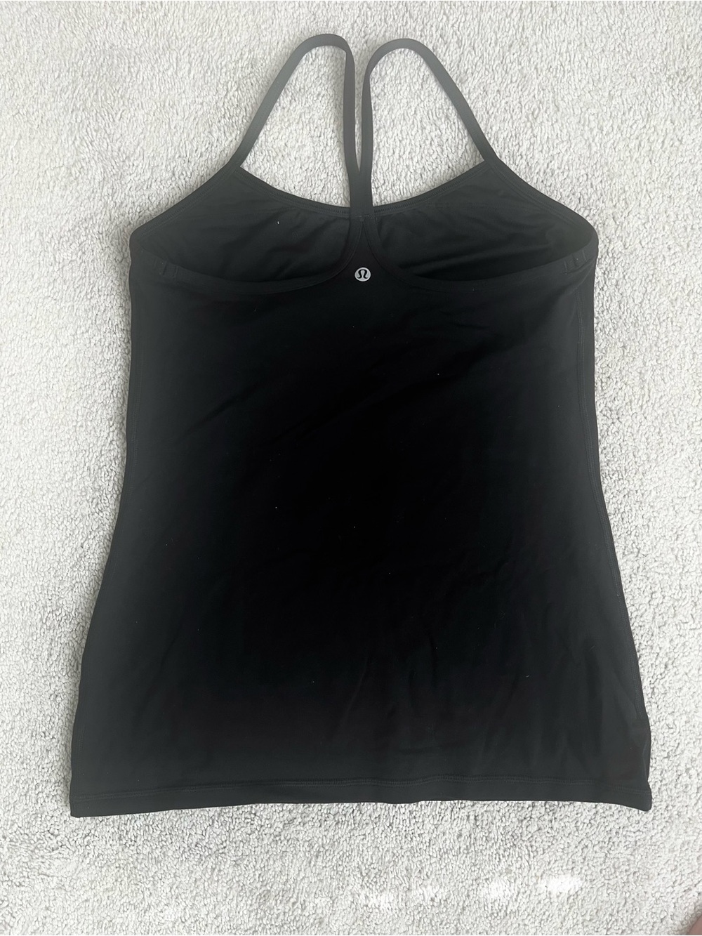 Lululemon Black Strappy Built-In Bra Tank Top Flow Y size 10